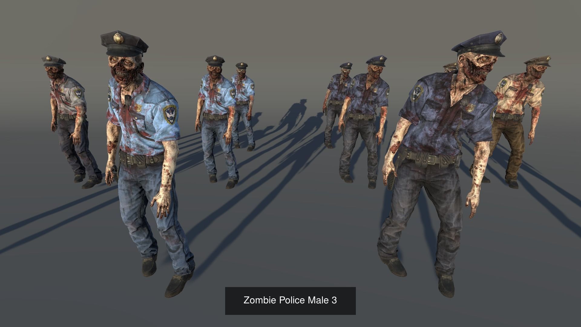 Zombies Police Bundle 3D Model Collection_4