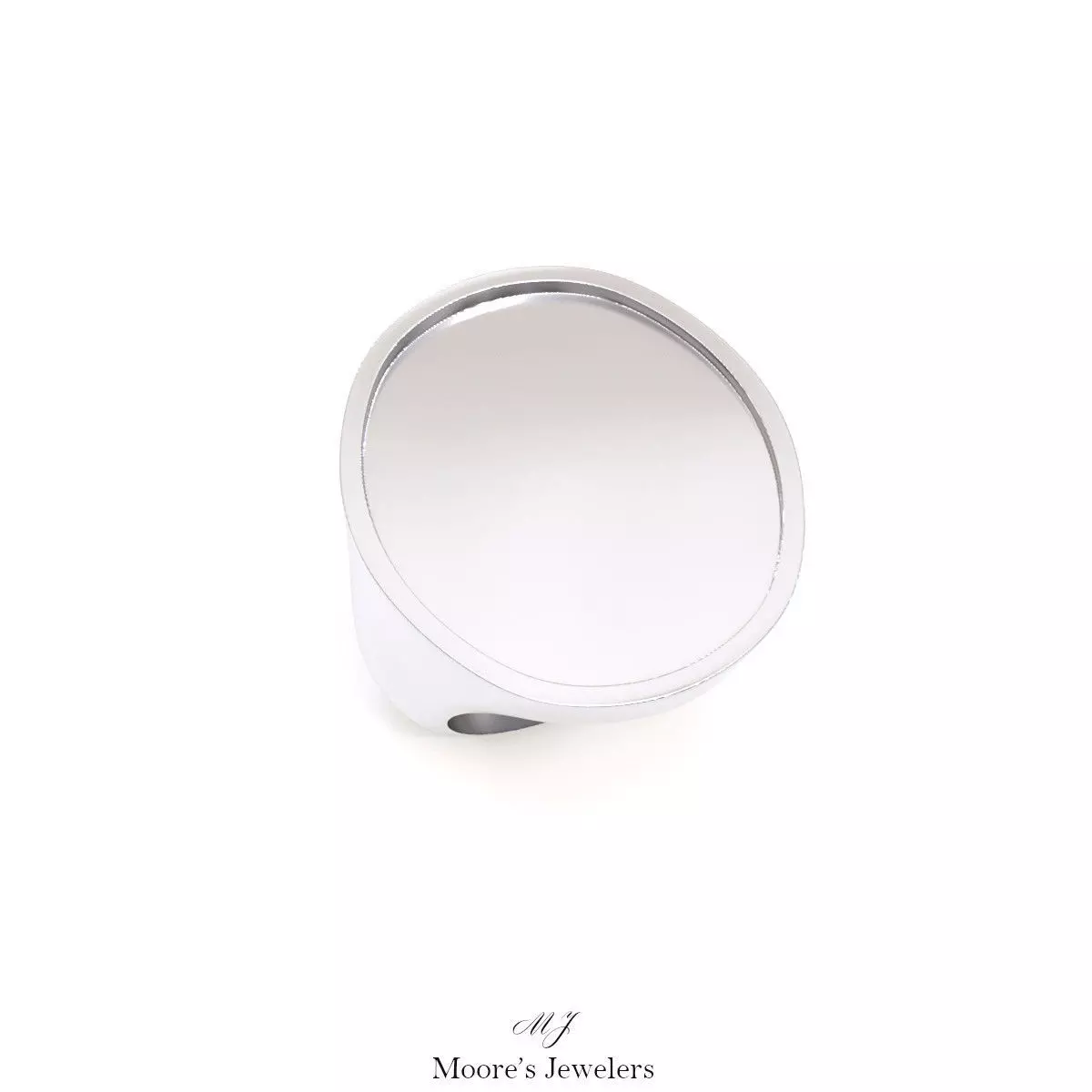 Oval Recessed Signet Ring 3d Model 3D print model