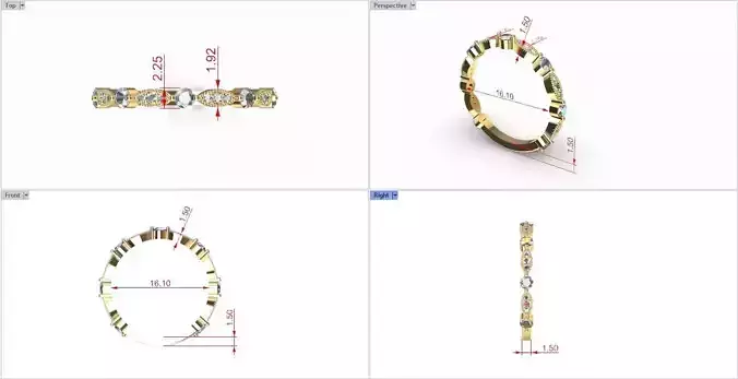Ring-2001 gold ring with diamonds and sapphires