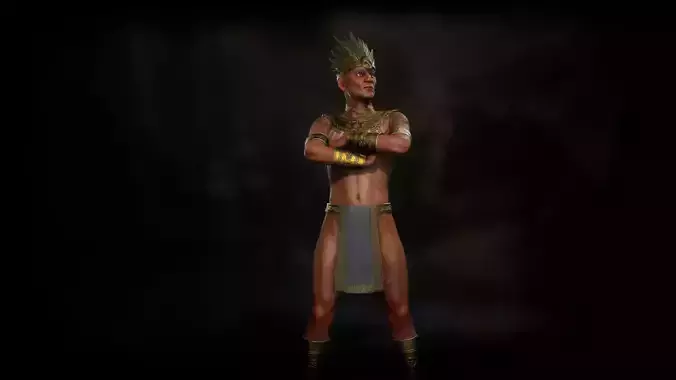 Aztec God of War - Fantasy Armor Low-poly 3D model