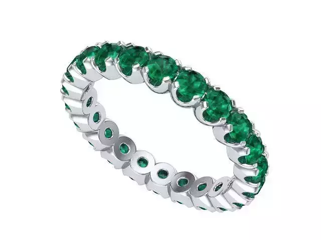 Round Emerald Infinity Band
