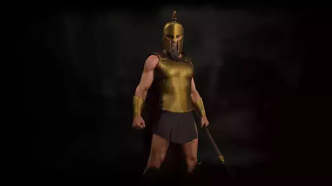 Greek God of War - Fantasy Armor Low-poly 3D model