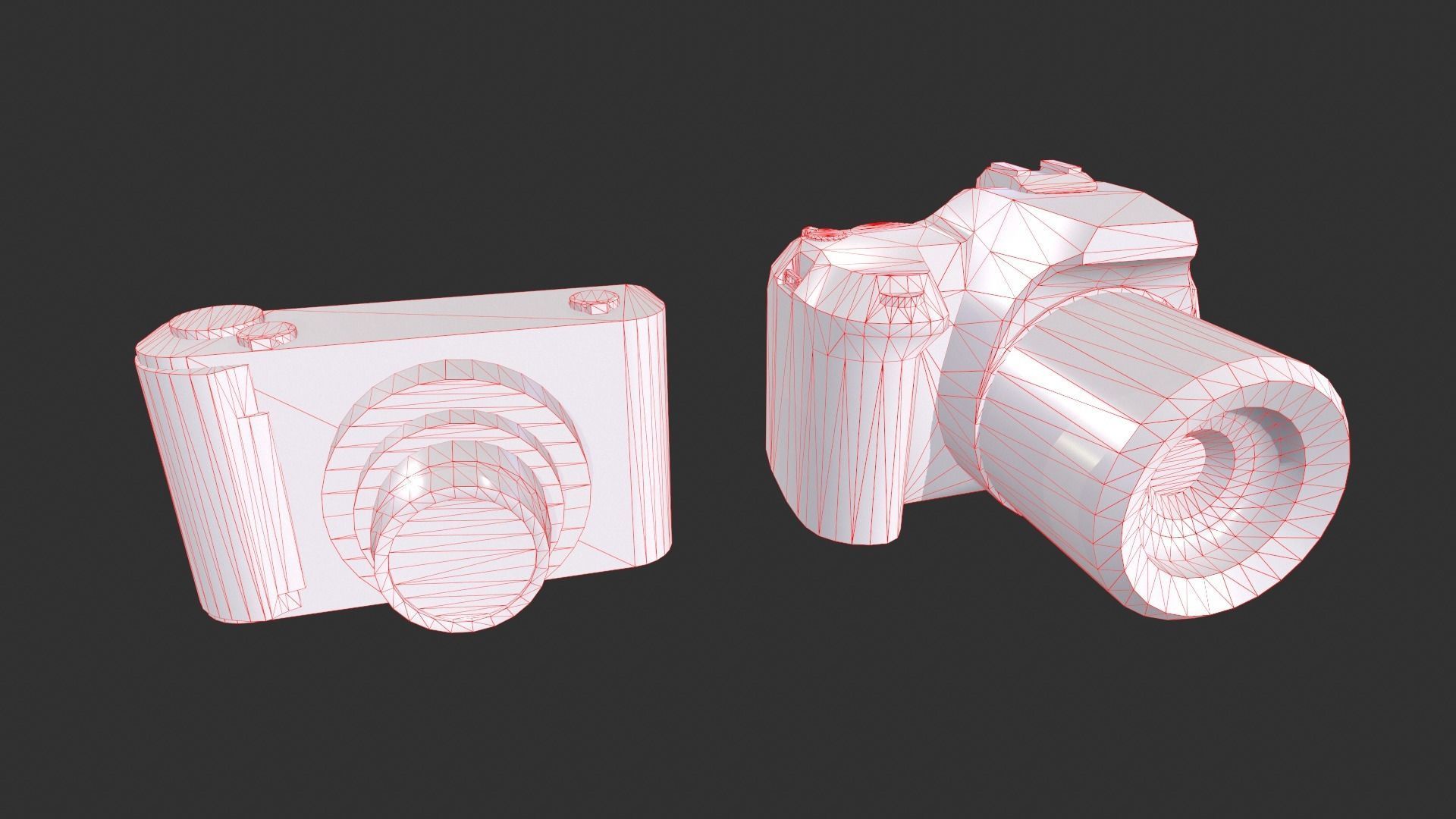 Digital Camera Set Low-poly 3D model_11