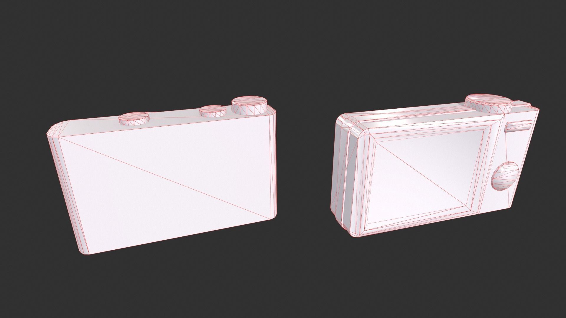 Digital Camera Set Low-poly 3D model_8