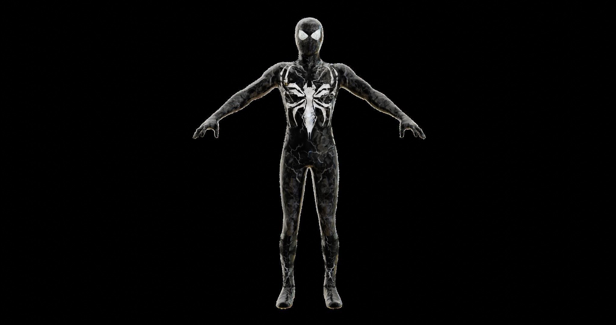 mcu spider man - symbiote suit 3D model rigged | CGTrader