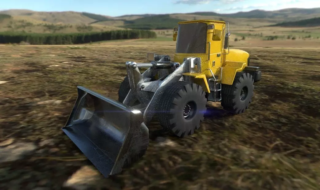 Bulldozer Low-poly 3D model