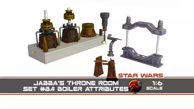 Jabbas Throne Room - Set 8a - Boiler Room Attributes 1-6 scale 3D print model