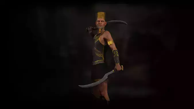 Egyptian God of War - Fantasy Armor Low-poly 3D model