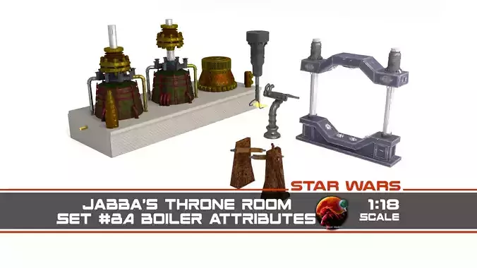 Jabbas Throne Room - Set 8a - Boiler Room Attributes 1-18 scale 3D print model