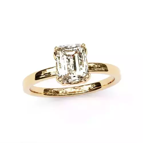 emerald fancy solitaire ring