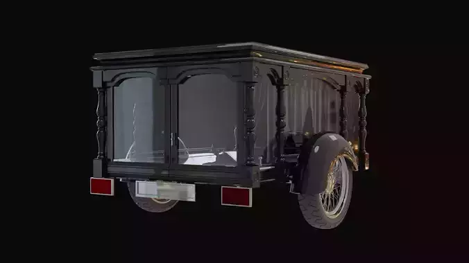 Motorcycler Funeral Carriage 3D model