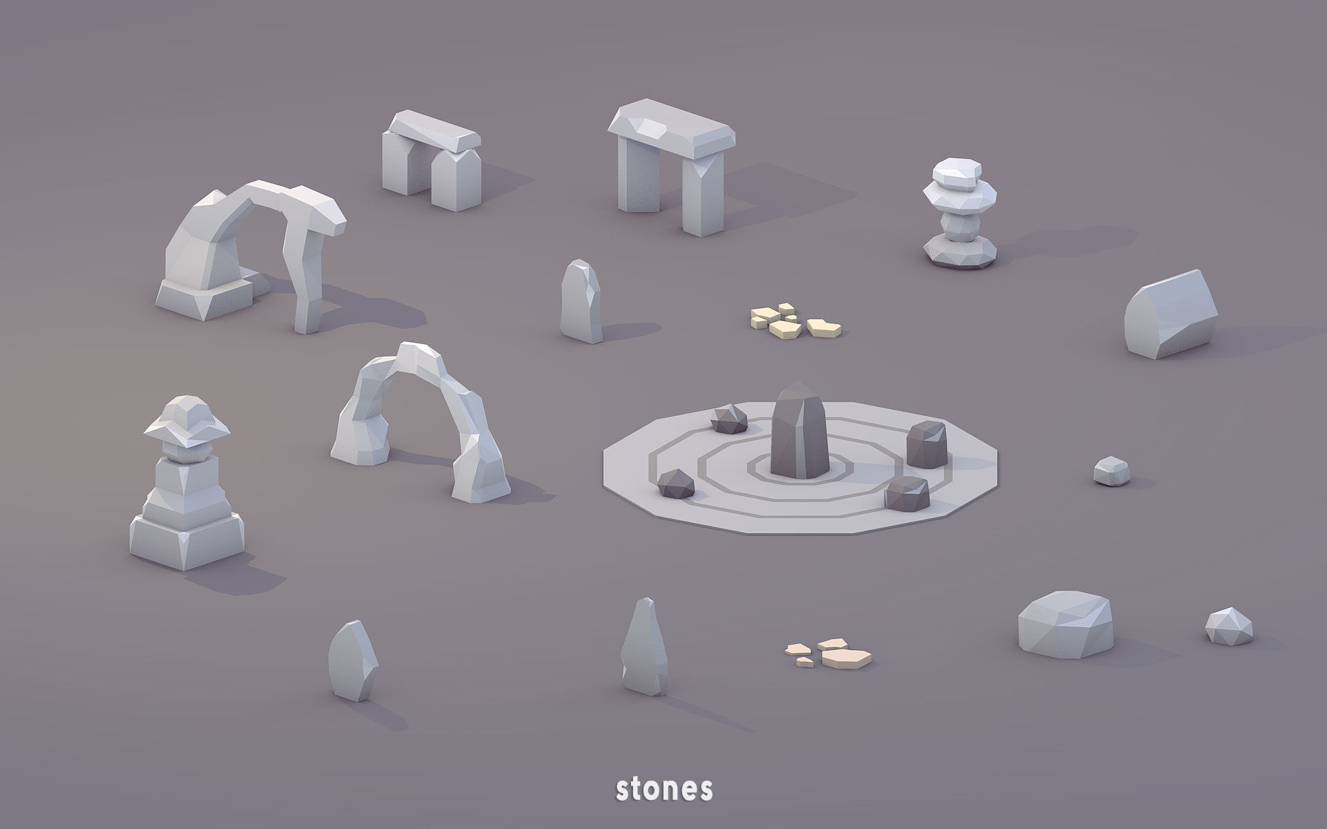 3D Low Poly 100 Japanese Assets Low-poly 3D model_4