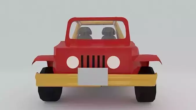 Cartoon Car  Low-poly 3D model