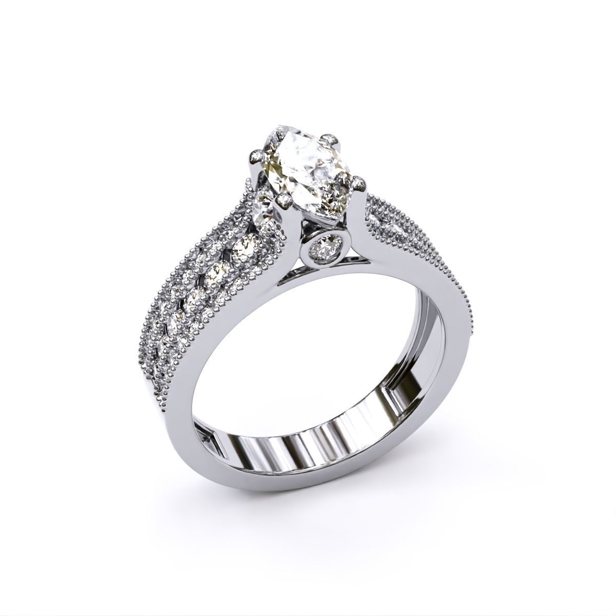 marquise fancy ring 3D print model_9