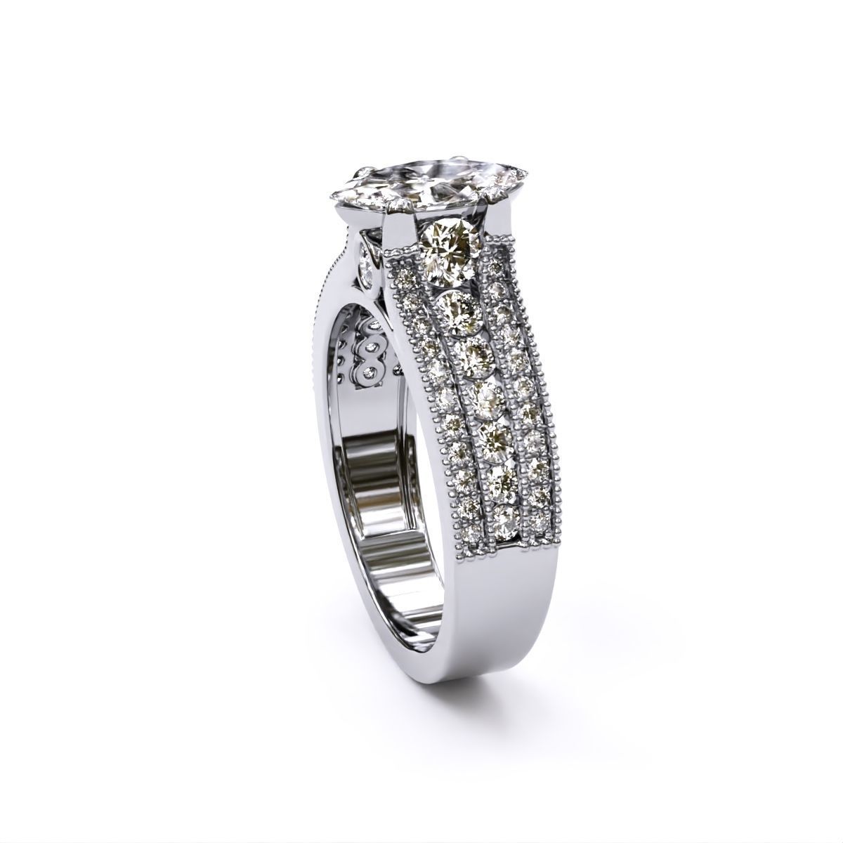 marquise fancy ring 3D print model_8