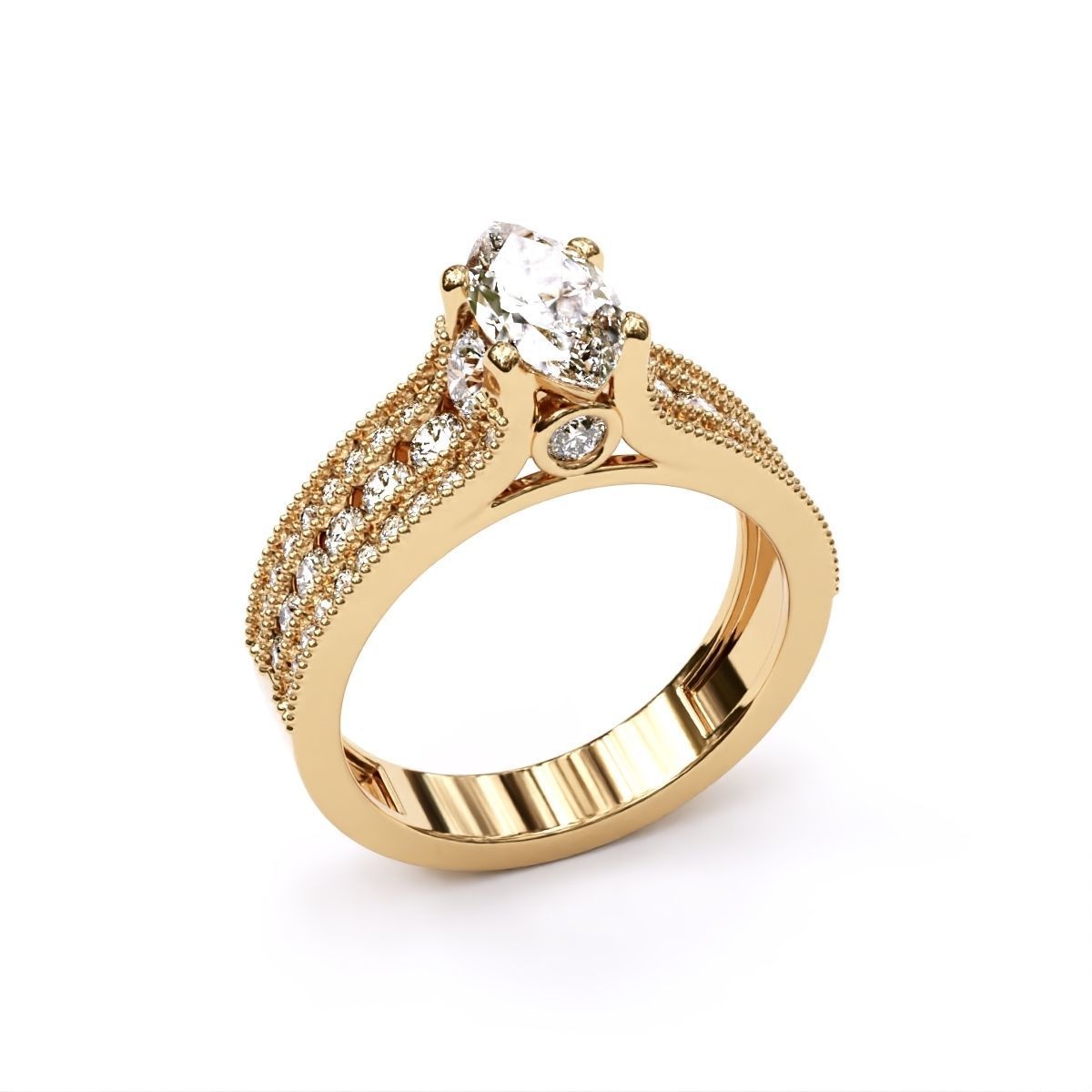 marquise fancy ring 3D print model_2