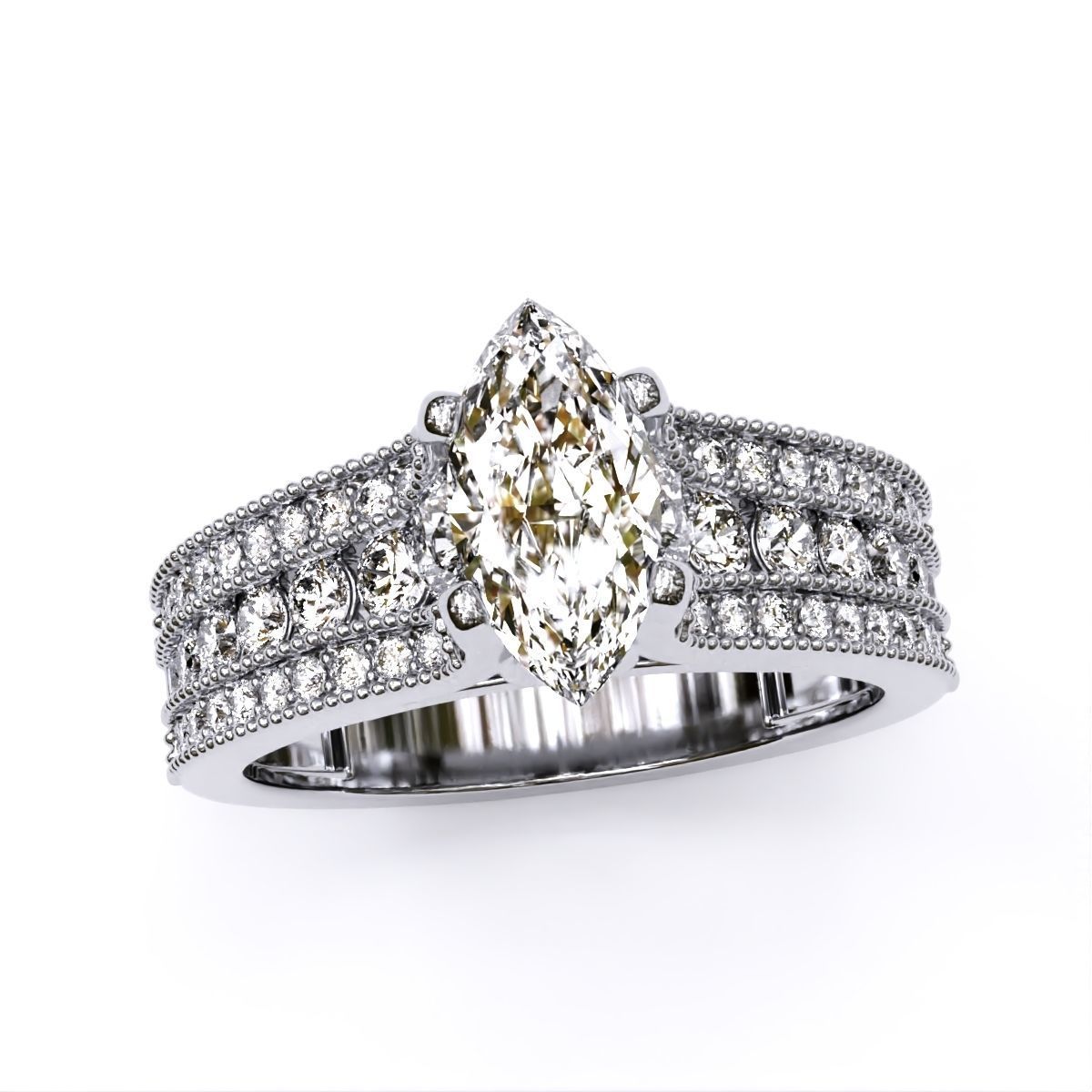 marquise fancy ring 3D print model_7