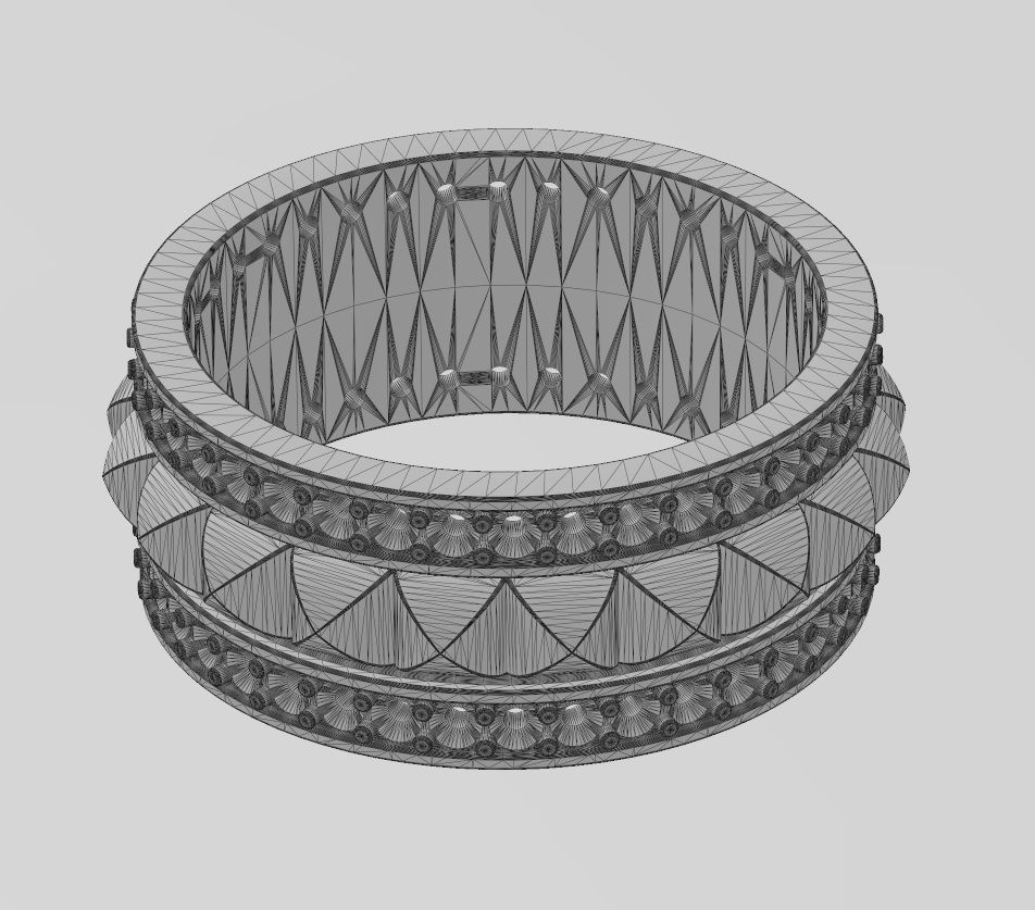 Double diamond sides stud eternity rings US sizes 6 7 8 3D print model_15