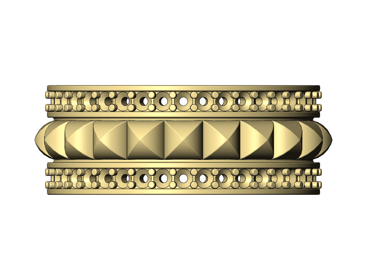 Double diamond sides stud eternity rings US sizes 6 7 8 3D print model_9