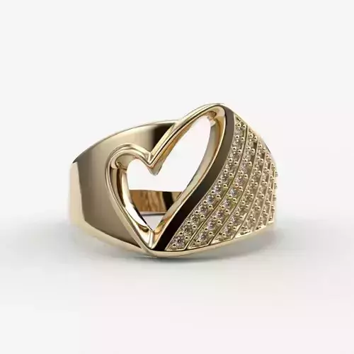 Women ring heart 3dm stl