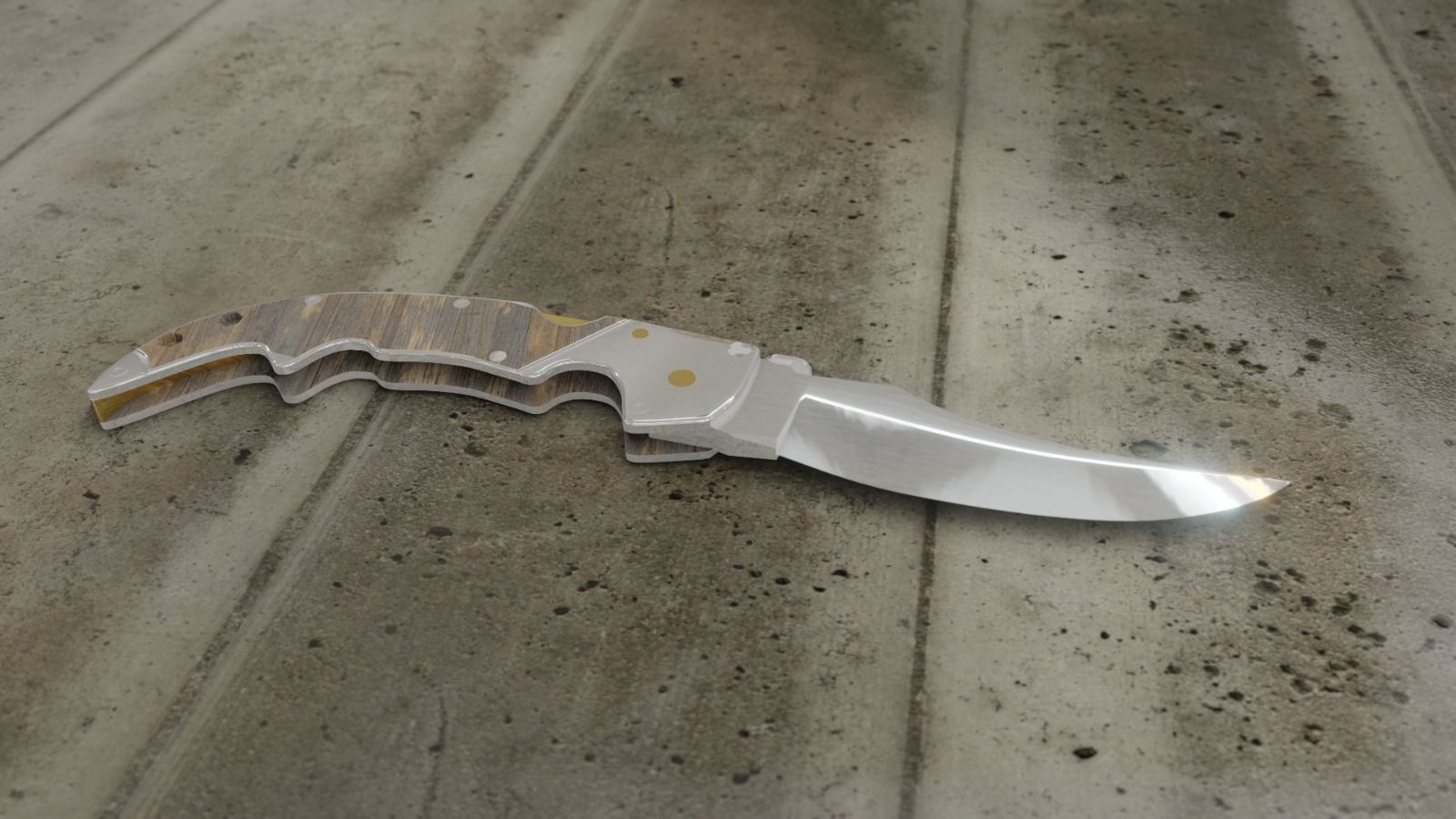 Falchion Knife - CSGO 3D print model_4