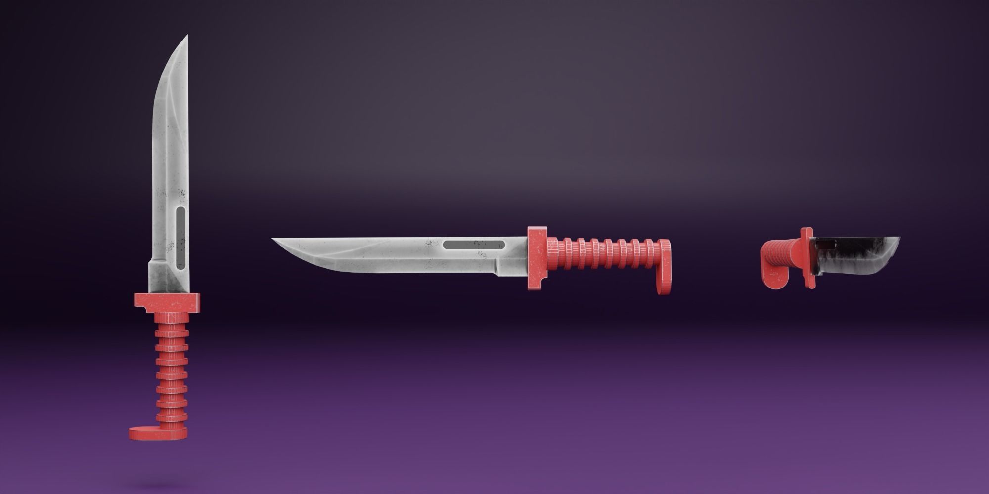 Knife 3d Model Low-poly 3D model_1