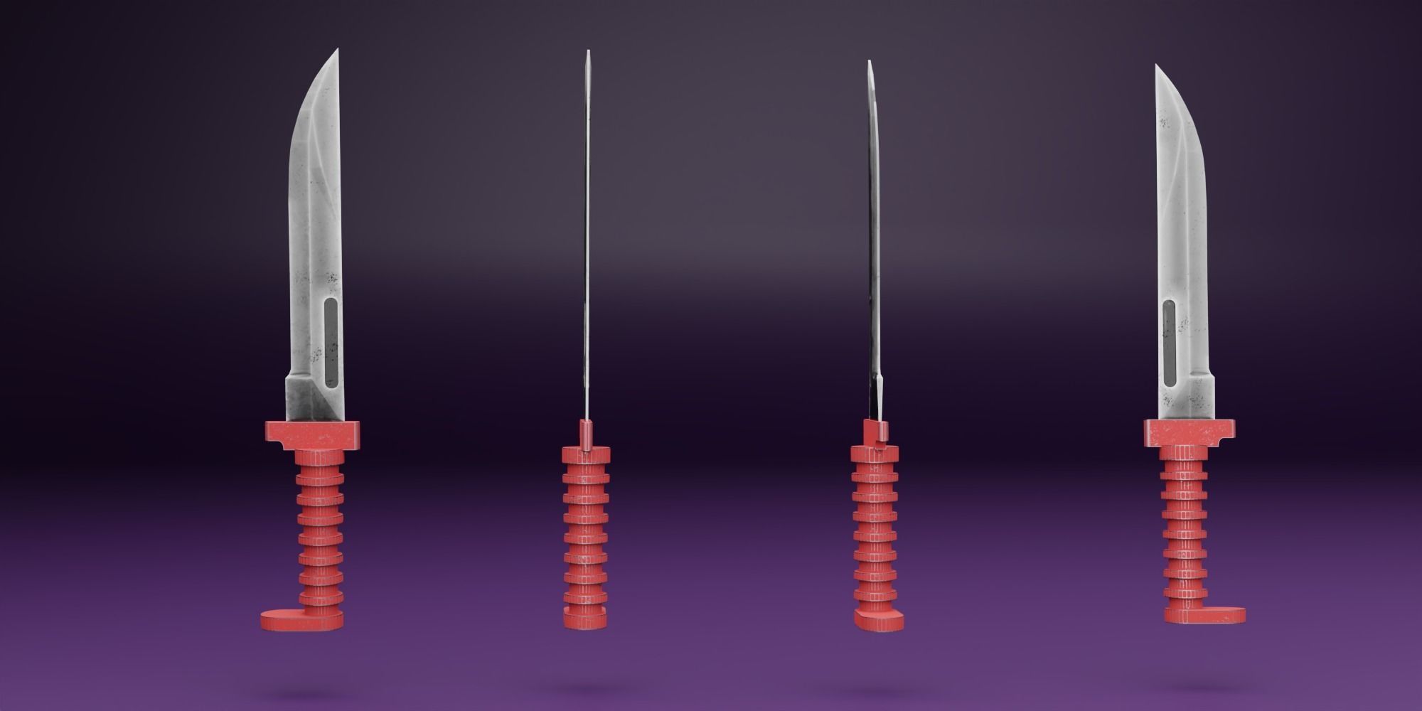 Knife 3d Model Low-poly 3D model_2