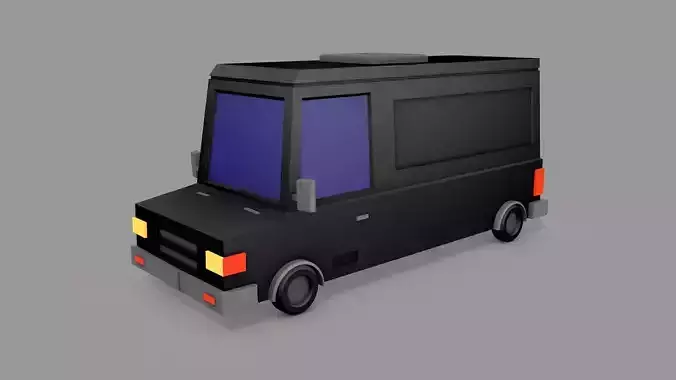 Cartoon Black Bus Car 