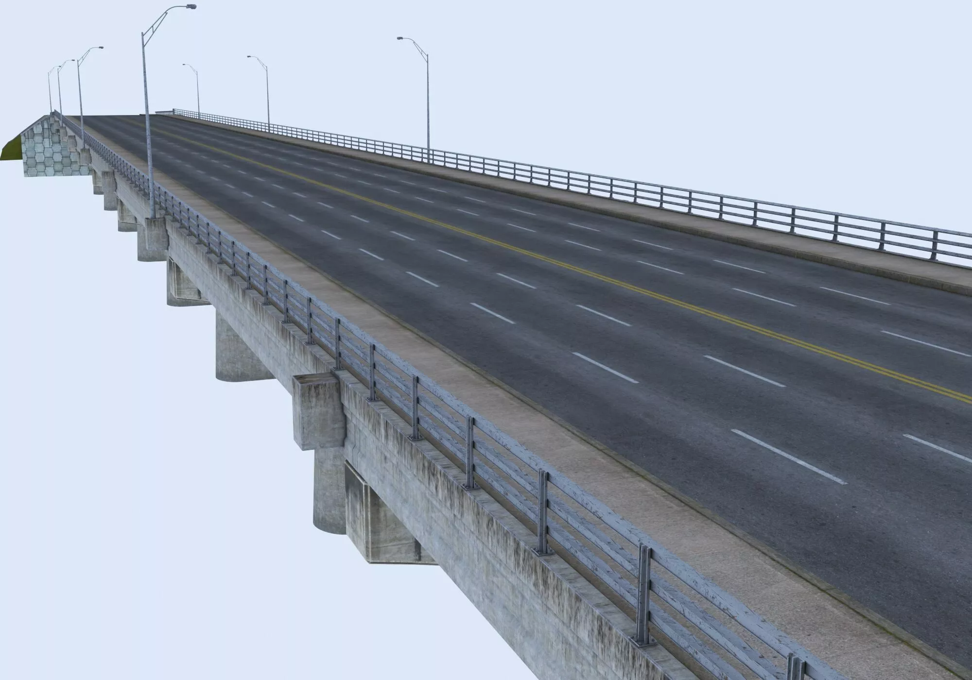 Congress Avenue Bridge Low-poly 3D model