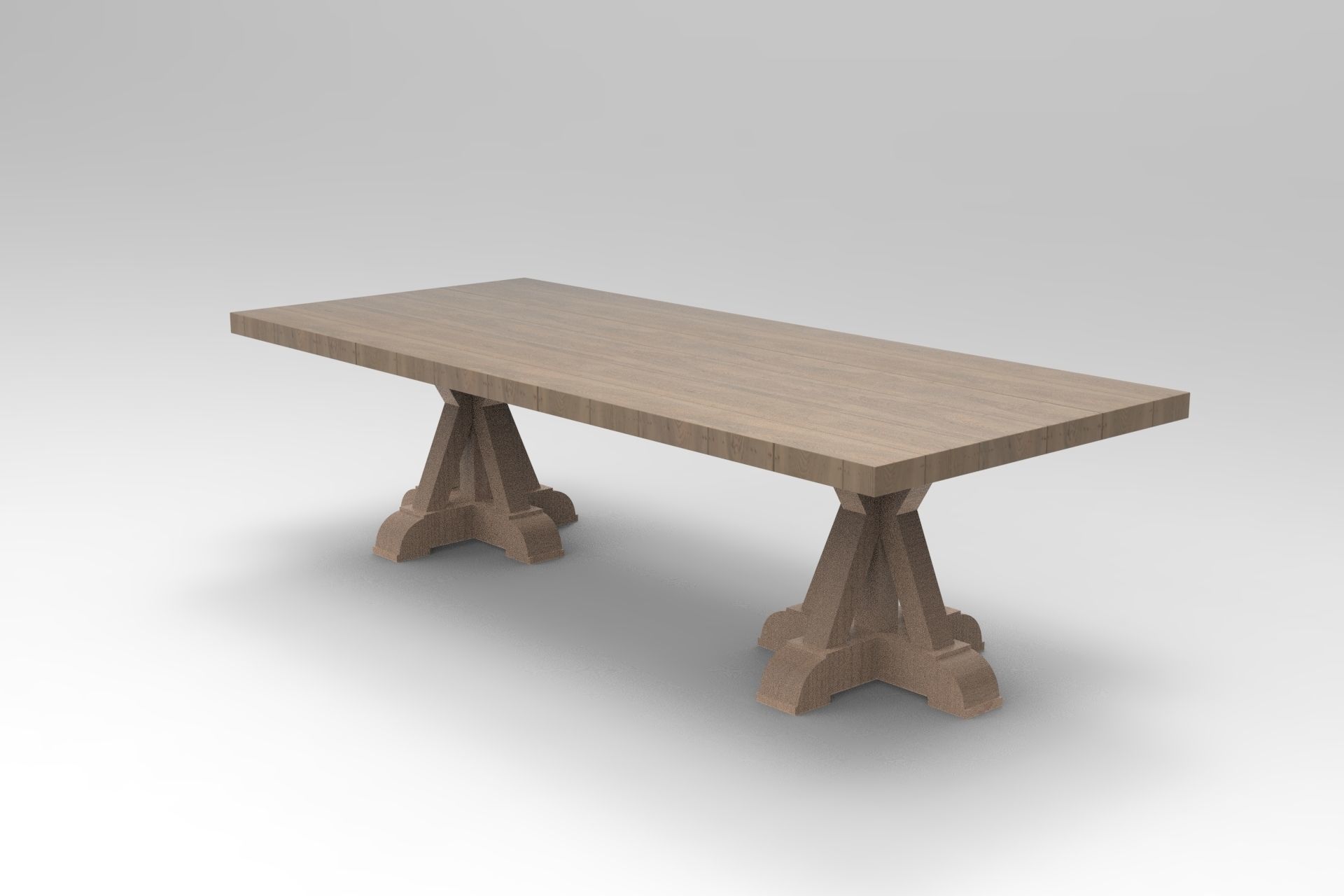 Portland Old Dining Table 3D model_1