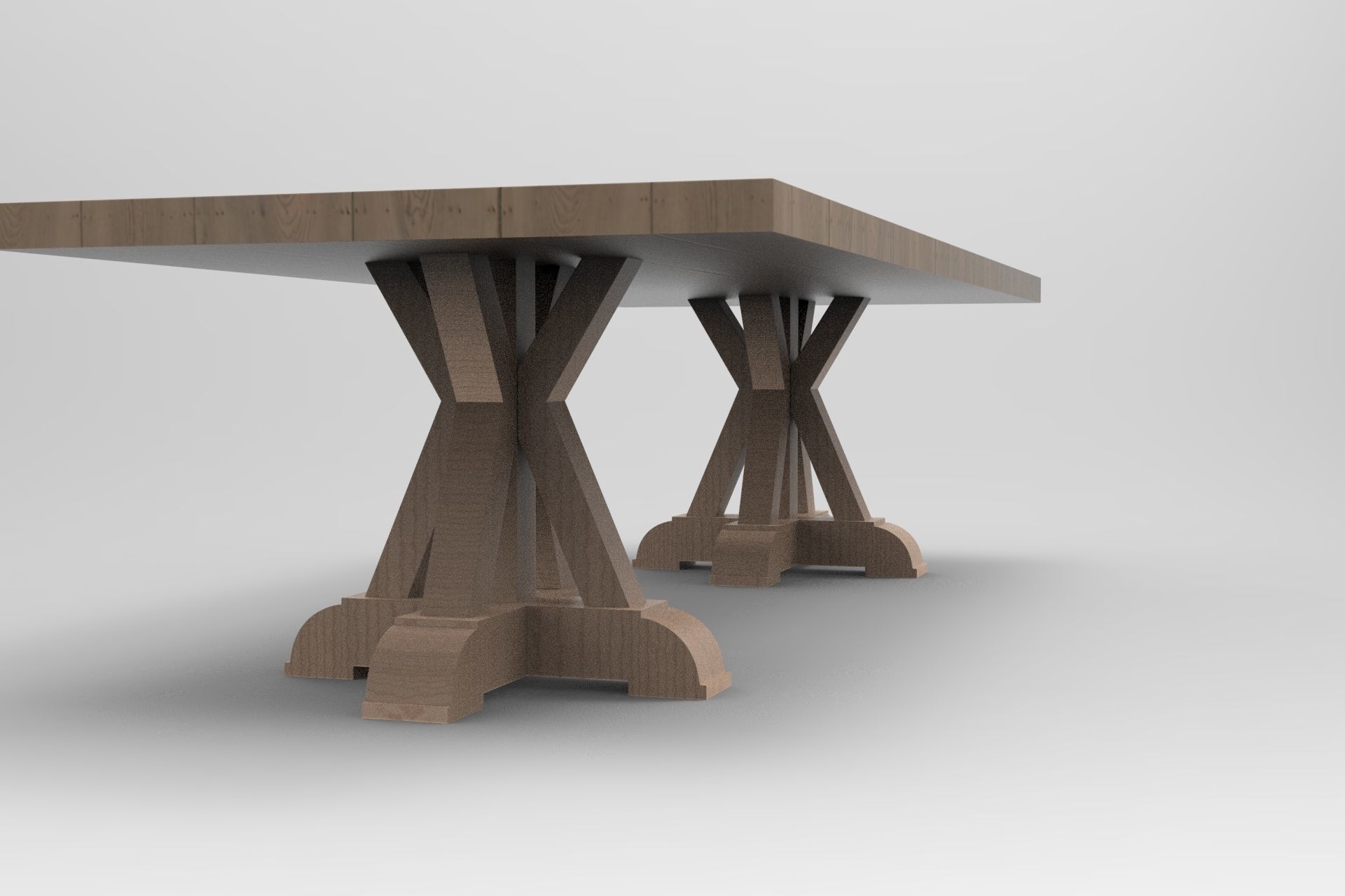 Portland Old Dining Table 3D model_2