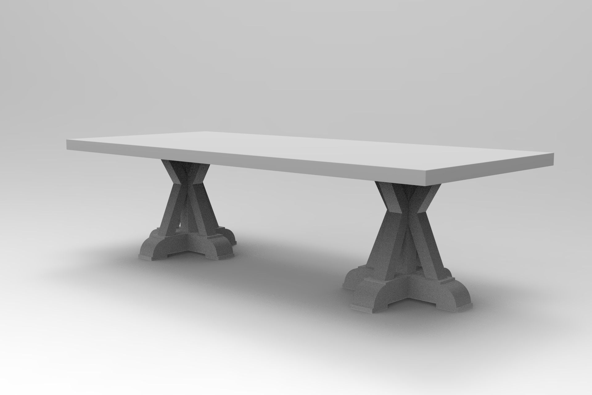 Portland Old Dining Table 3D model_8