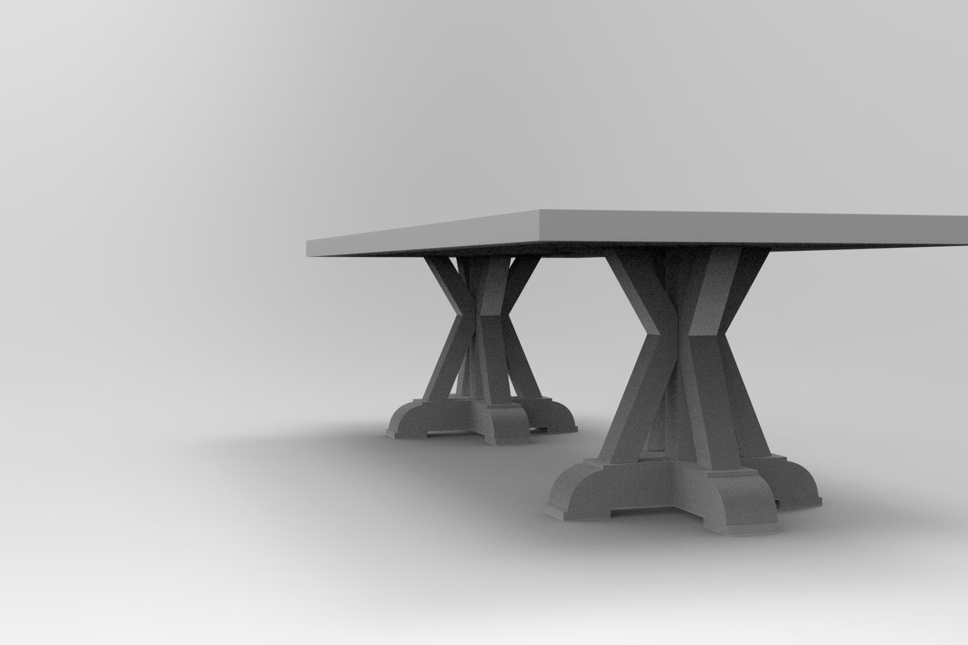 Portland Old Dining Table 3D model_7