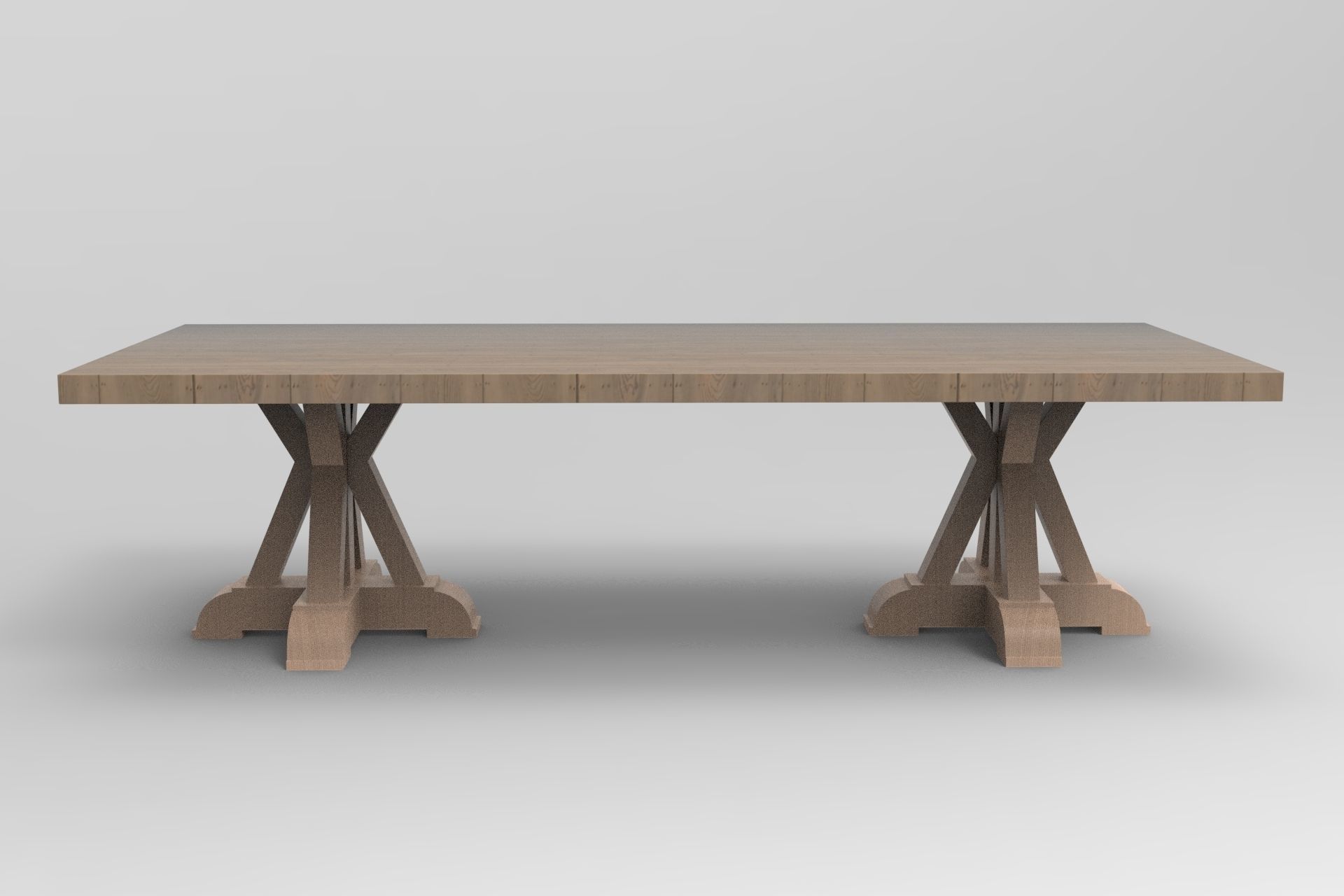Portland Old Dining Table 3D model_4