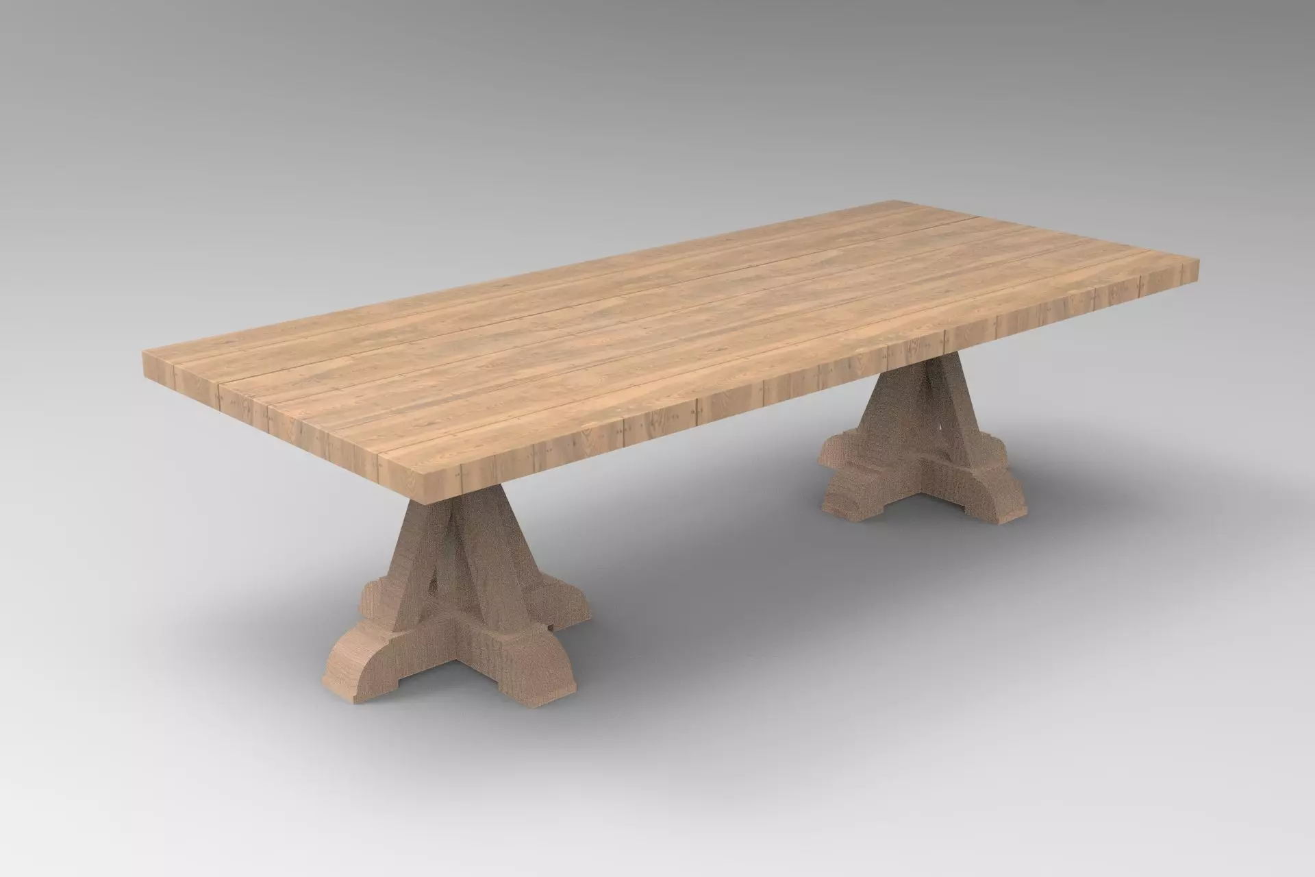 Portland Old Dining Table 3D model_0