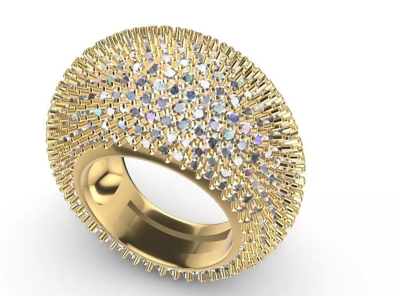 full pave bombe ring stl verified 3D print model