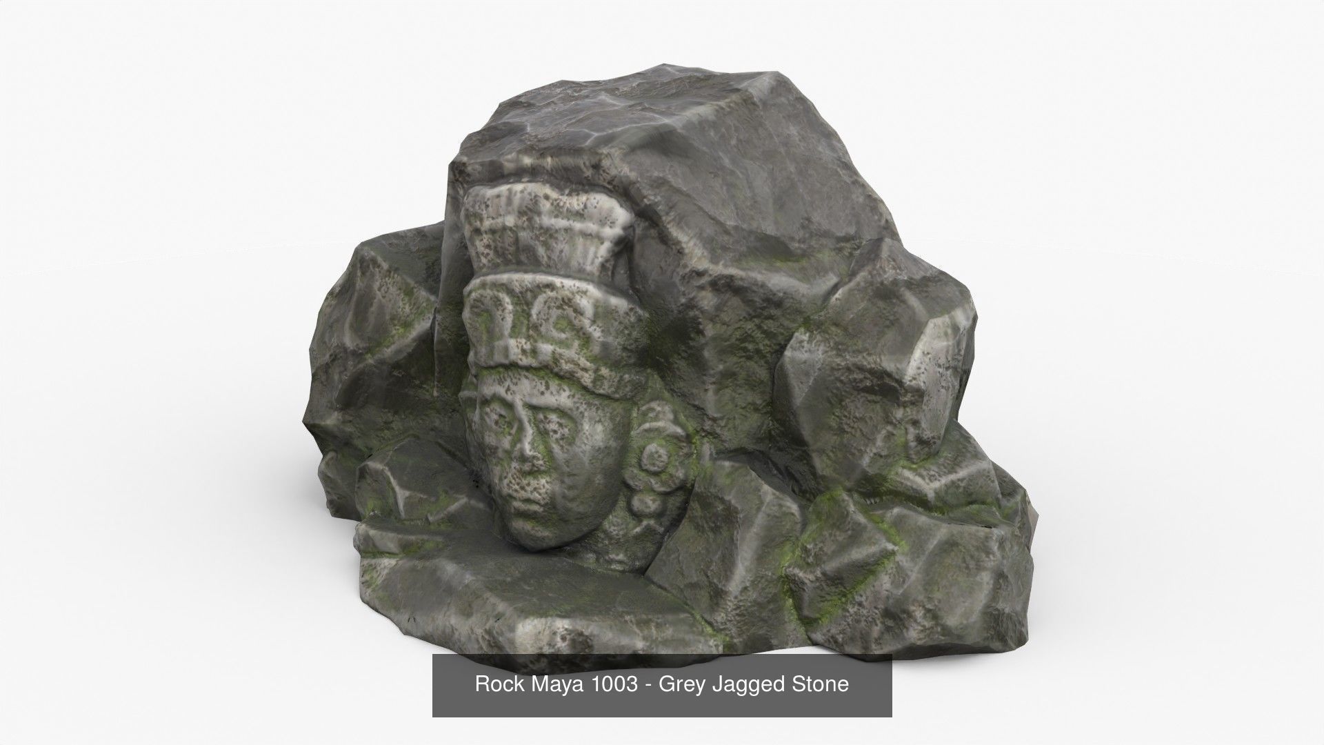 Maya Rock Set Bundle - Grey Jagged Stone 3D Model Collection_4