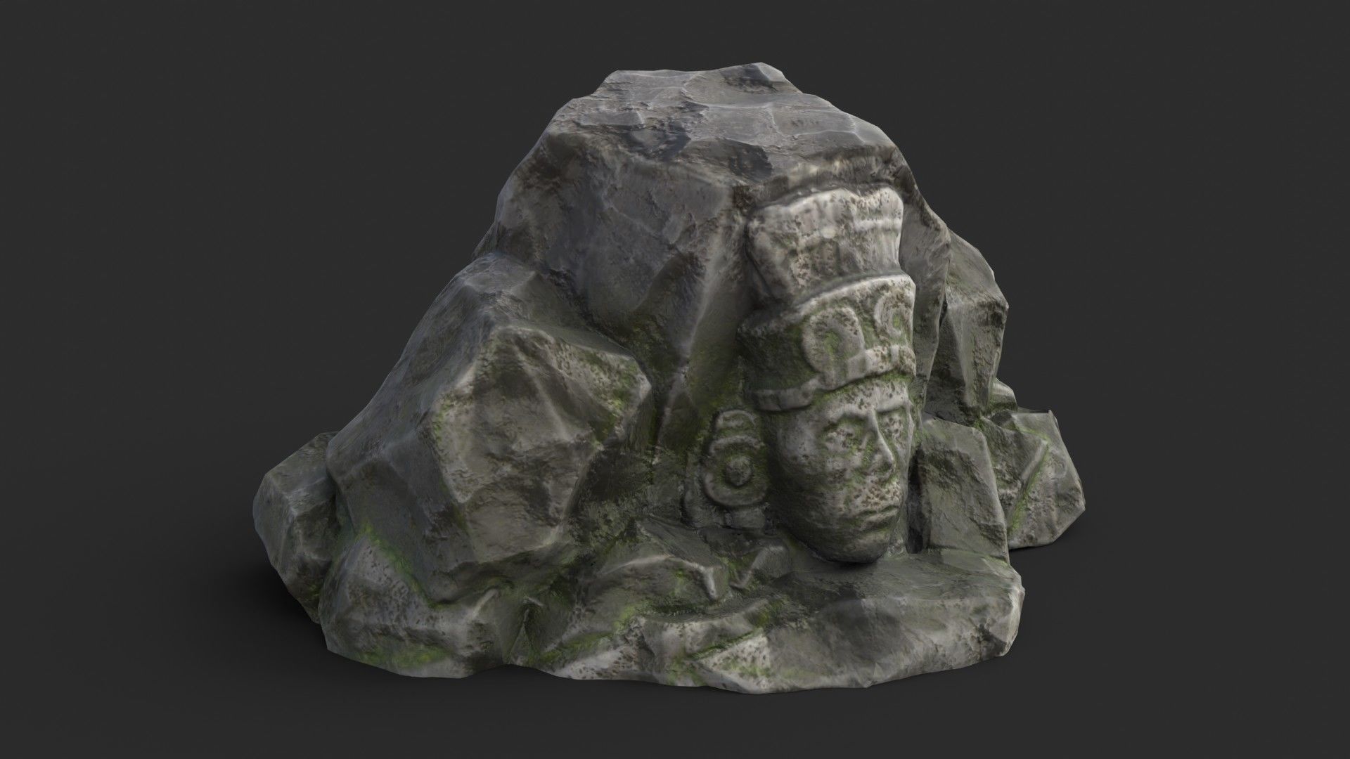 Maya Rock Set Bundle - Grey Jagged Stone 3D Model Collection_8