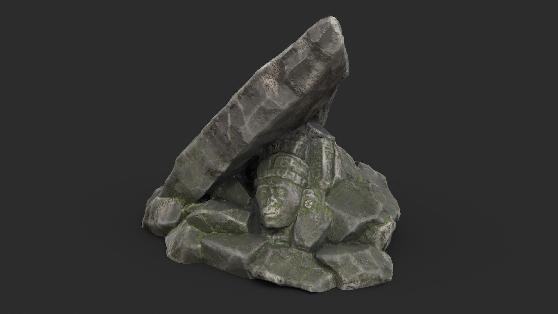 Maya Rock Set Bundle - Grey Jagged Stone 3D Model Collection_7