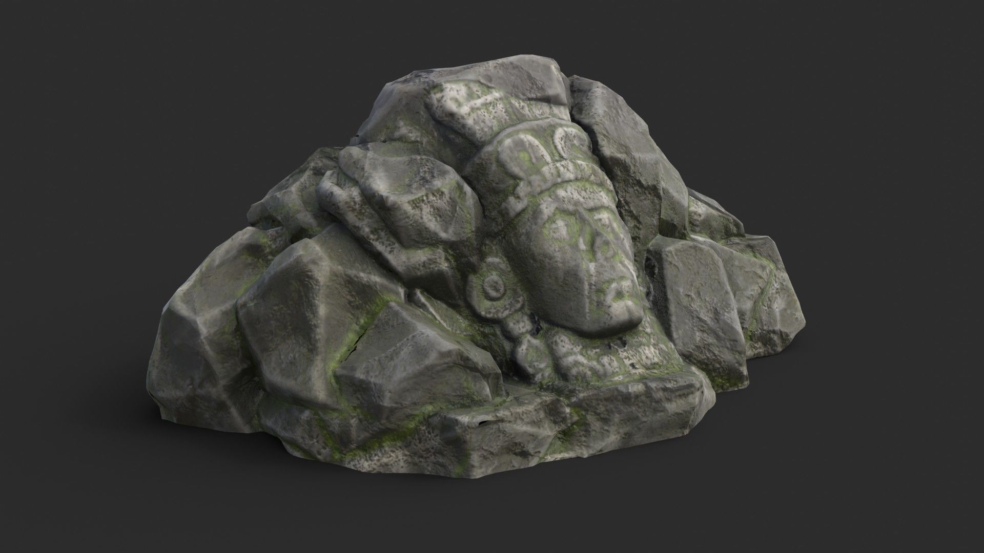 Maya Rock Set Bundle - Grey Jagged Stone 3D Model Collection_6