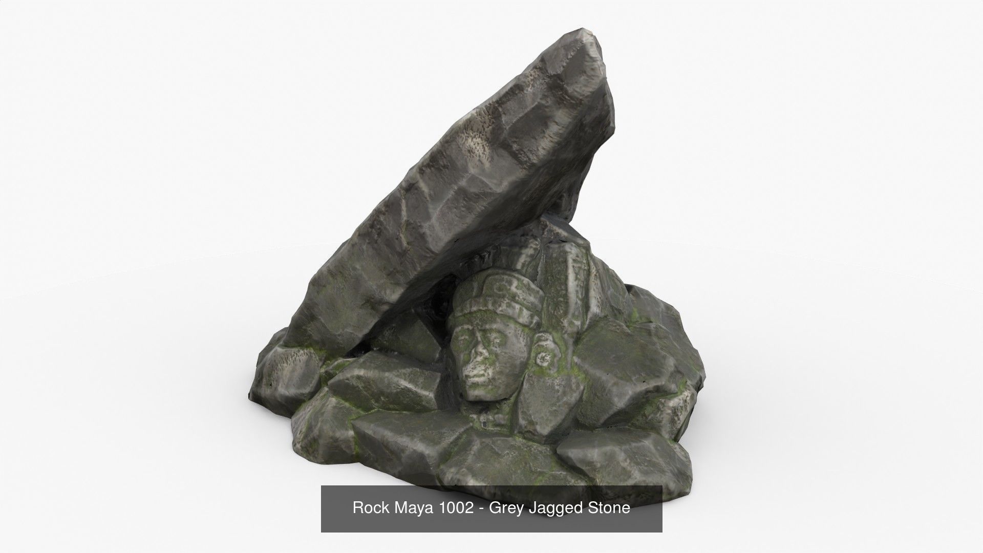 Maya Rock Set Bundle - Grey Jagged Stone 3D Model Collection_2