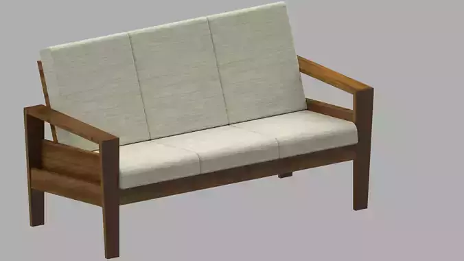 Wood Sofa 3D print model