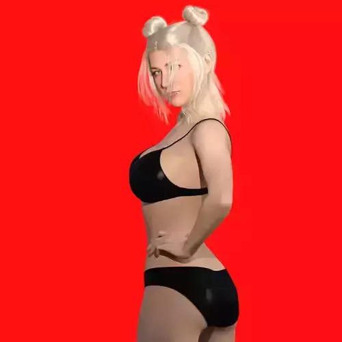 Lana R woman in bikini posing 3D model