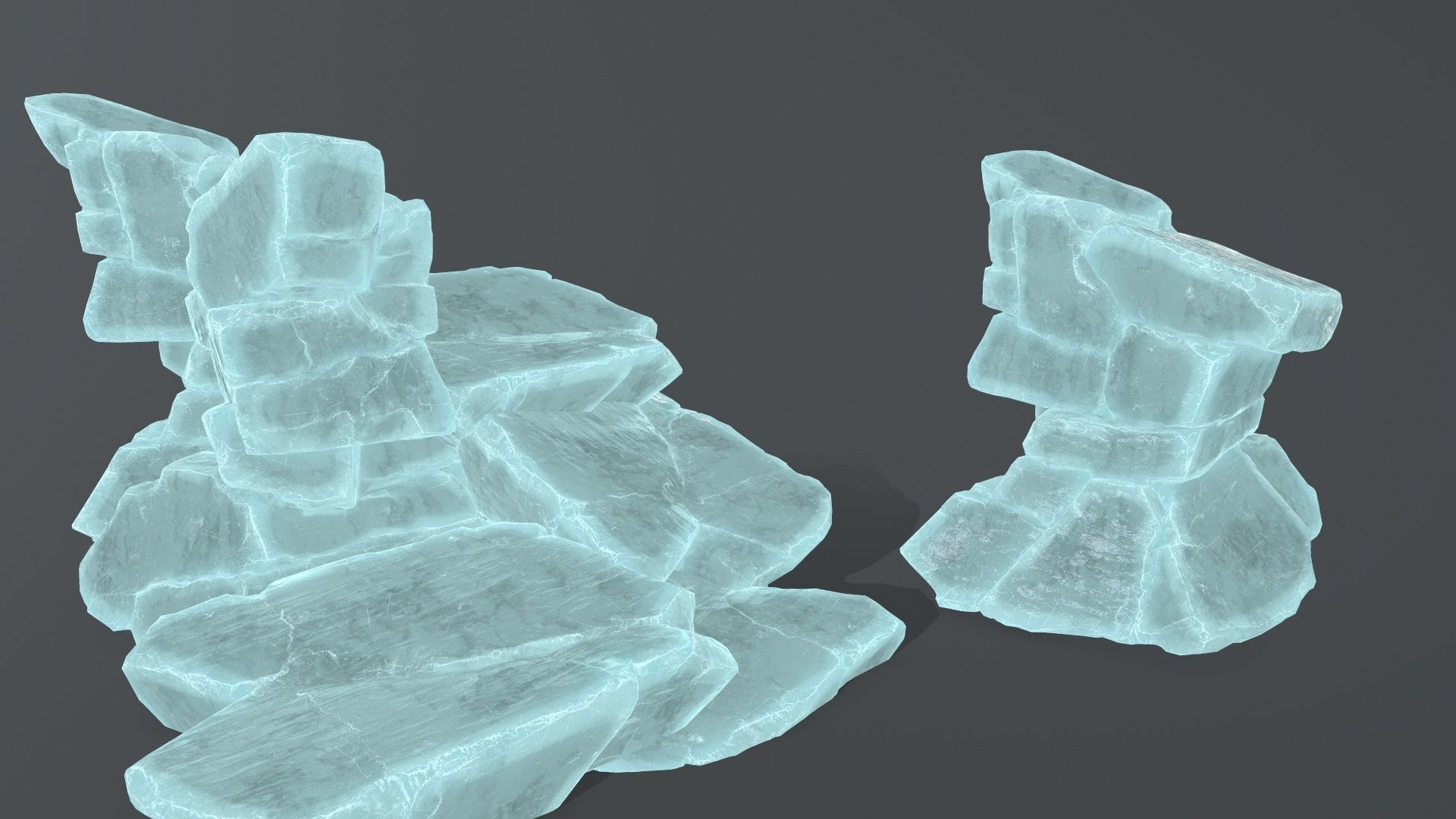 ice rocks Low-poly 3D model_14