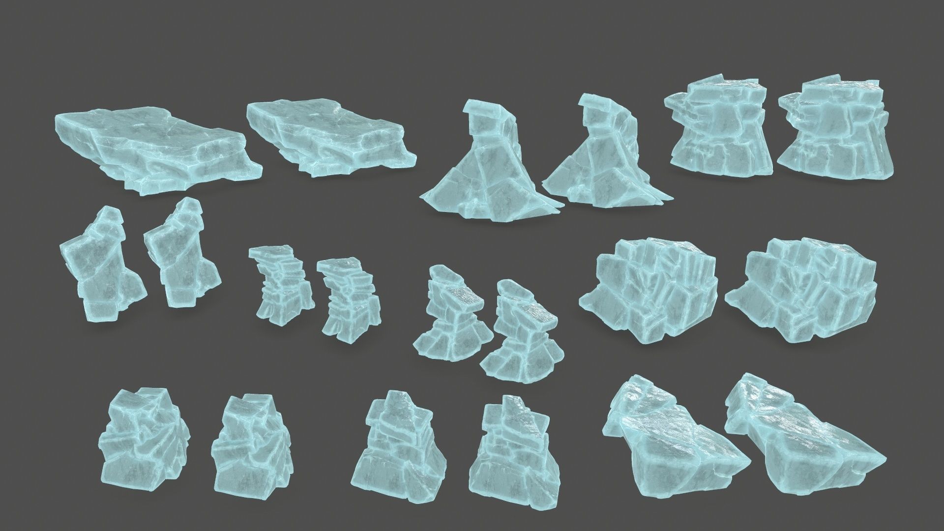 ice rocks Low-poly 3D model_22