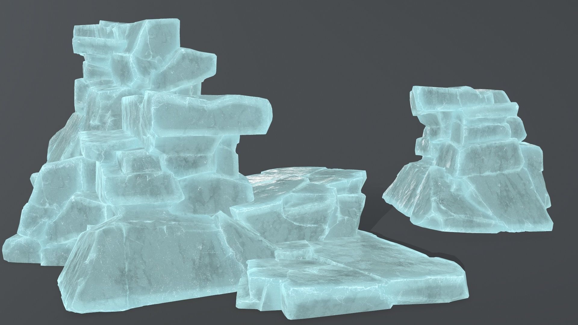ice rocks Low-poly 3D model_13