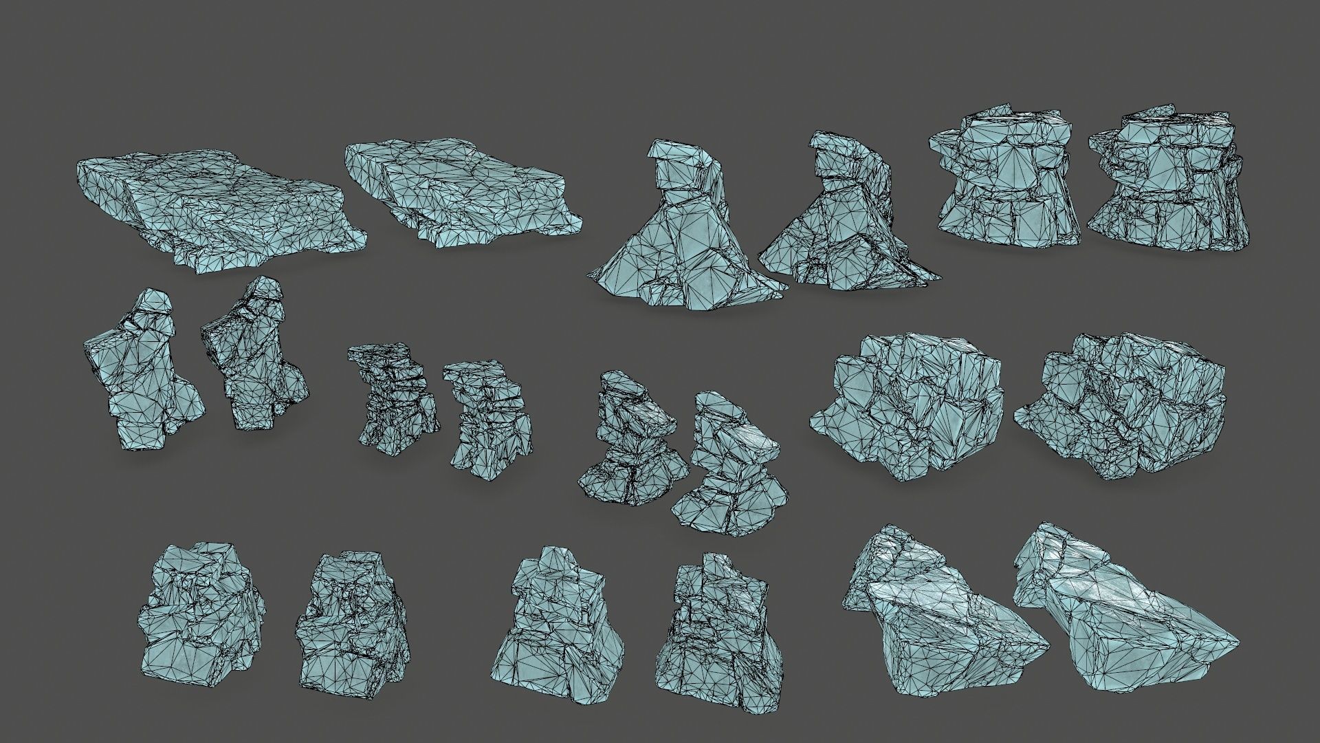 ice rocks Low-poly 3D model_23