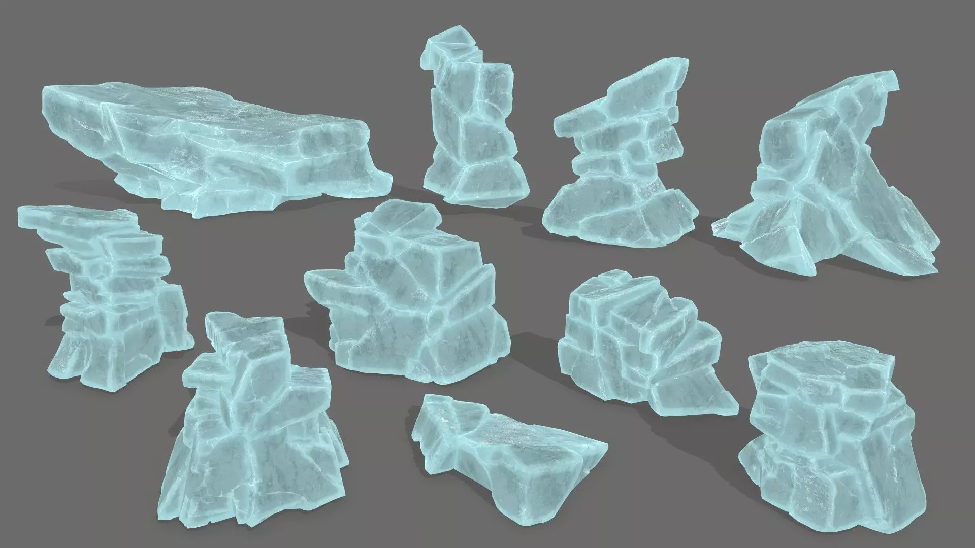 ice rocks Low-poly 3D model_0