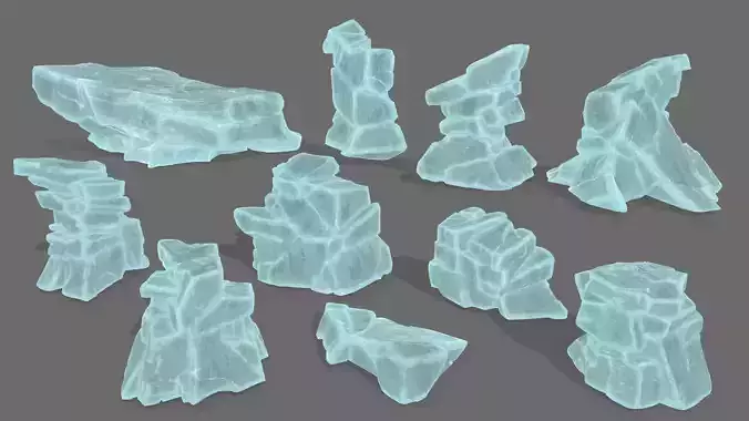ice rocks Low-poly 3D model
