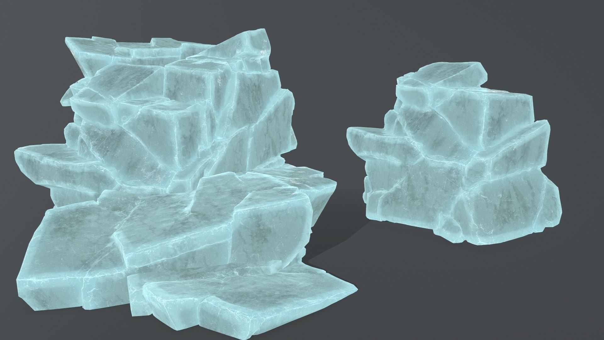 ice rocks Low-poly 3D model_15